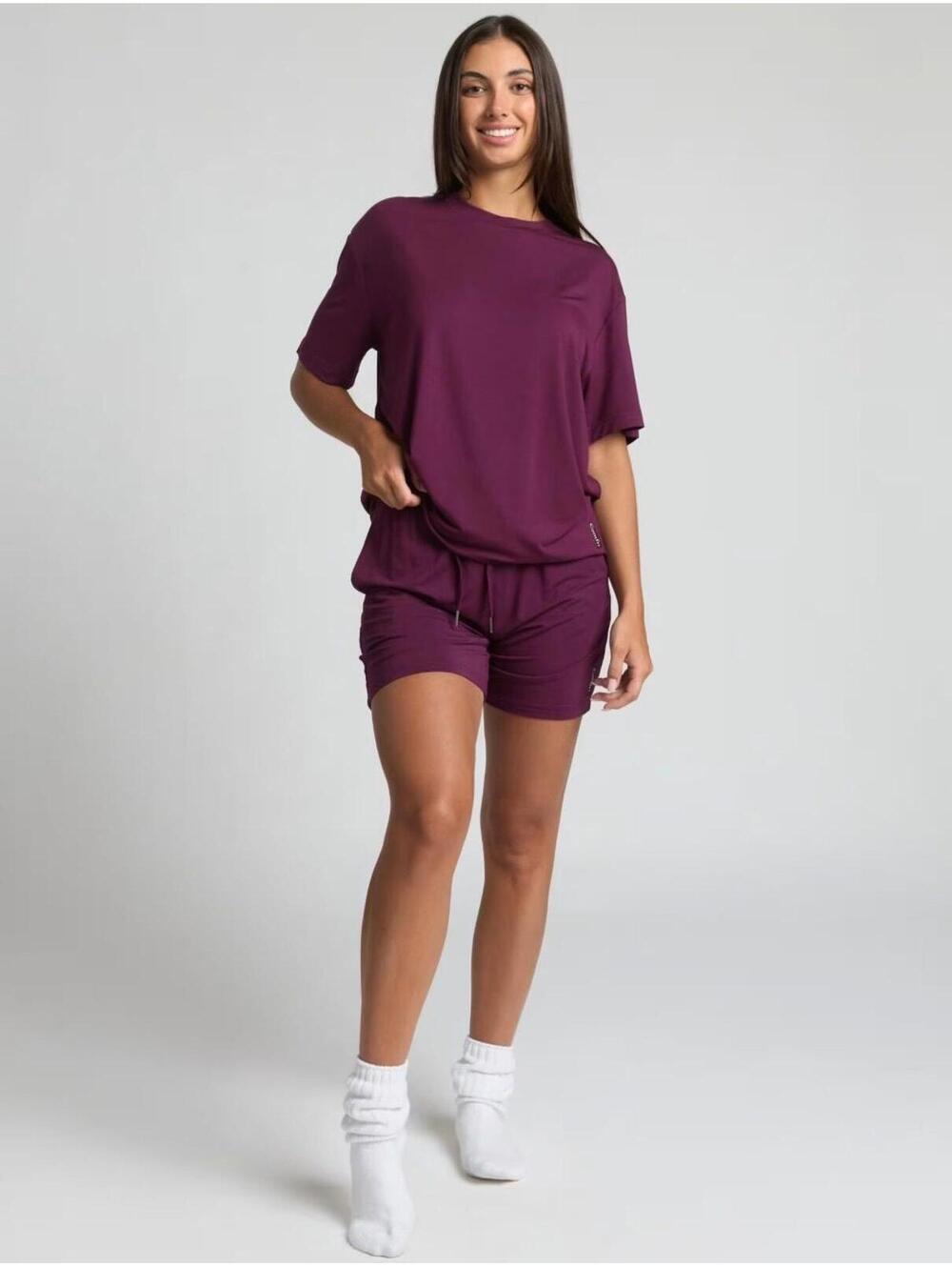 NWT Comfrt Cloud Lounge Tee Plum Size M-Oversized Unisex Super Soft&Comfy - Picture 6 of 8